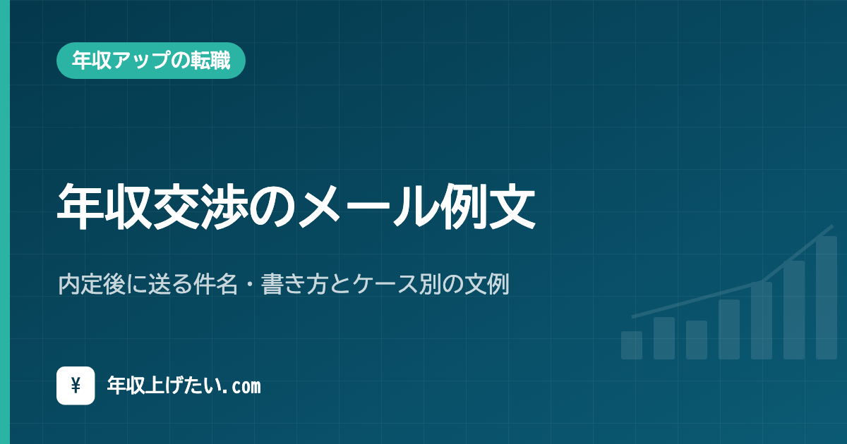 年収交渉のメール例文|内定後に送る件名・書き方とケース別の文例