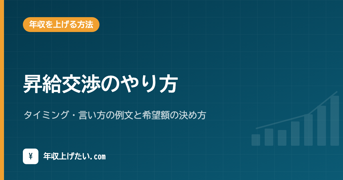昇給交渉のやり方|タイミング・言い方の例文と希望額の決め方